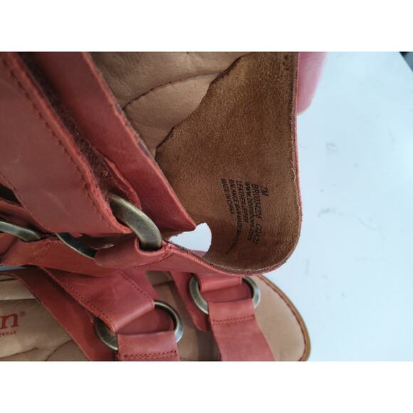 Born Leather Strap Buckle sandals Muted Orange Comfort Boho Sz 7 - Picture 7 of 8